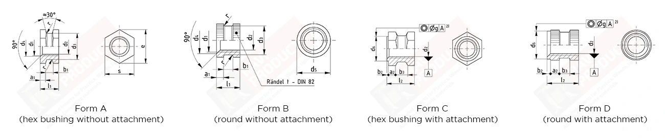 DIN 16903 Inserts Drawing