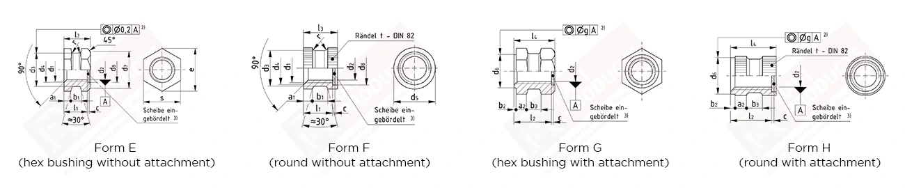 DIN 16903 Inserts Drawing