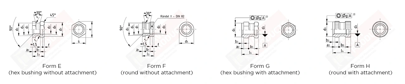 DIN 16903 Inserts Drawing