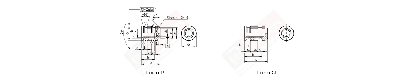 DIN 16903 Inserts Drawing