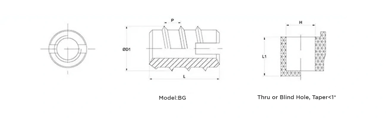 Self Tapping Inserts Drawing